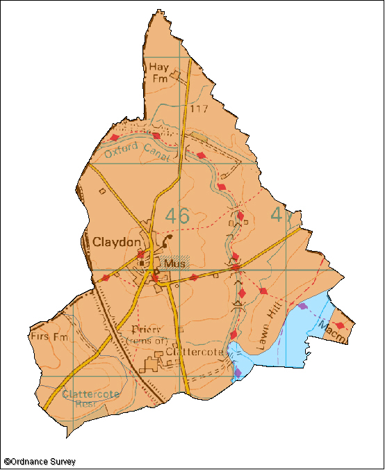 Claydon with Clattercot Image Map