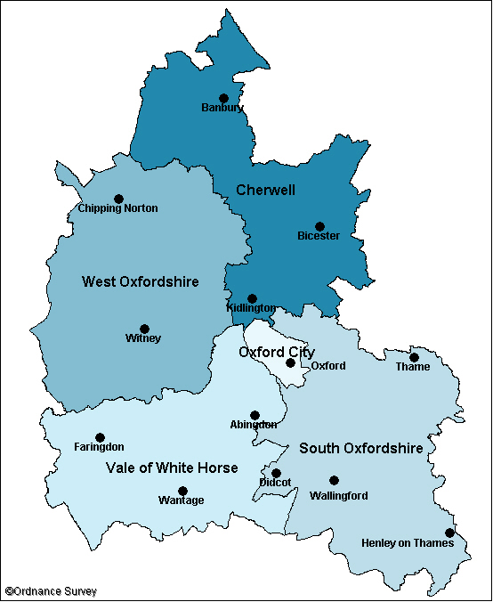 Oxfordshire Districts Image Map